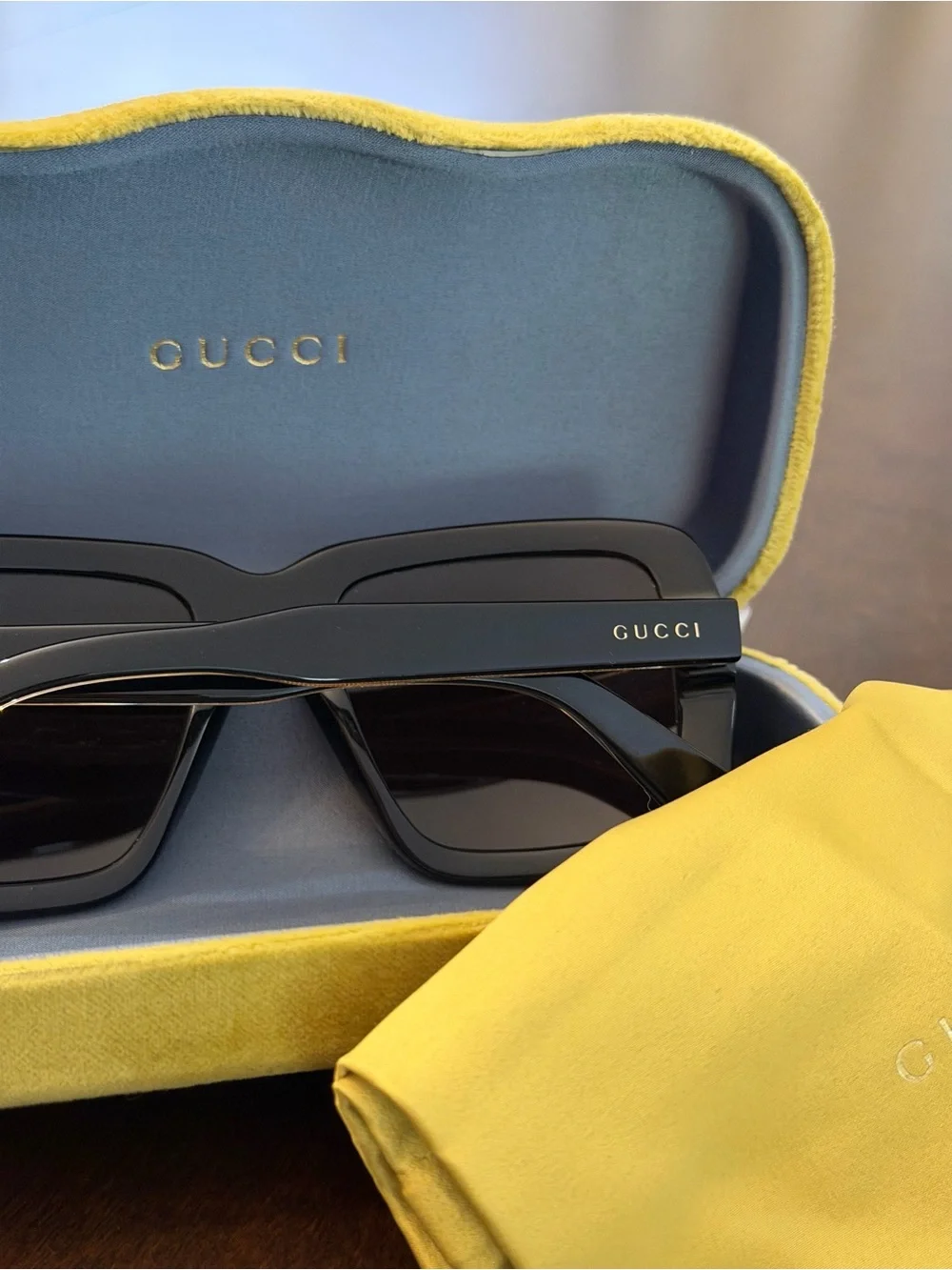 Gucci Black GG0366S Oversized Square Sunglasses with Case